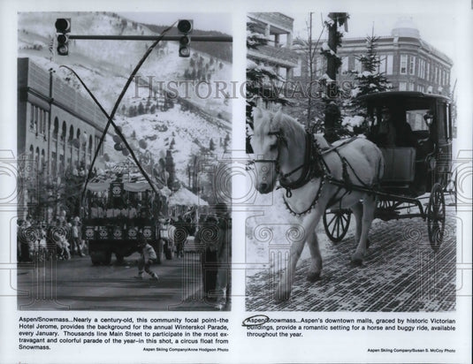 1986 Press Photo Aspen's downtown malls, graced by historic Victorian buildings - Historic Images