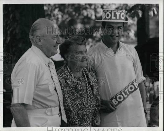 1974 Charles Bolton photographed with Harry Knuth, Frances Bolton - Historic Images
