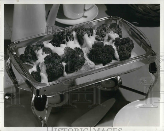 1967 Press Photo ham slices and brocolli - cva21121 - Historic Images