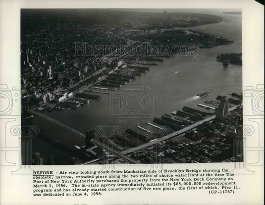 1958 Press Photo The New York Port before the constructions of piers - cva21643 - Historic Images