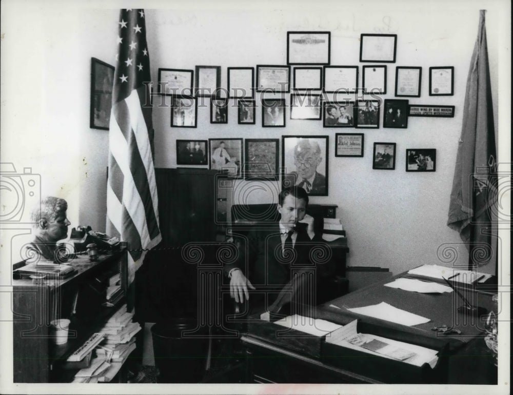 1965 Press Photo Rep. Jed Johnson Jr. Oklahoma in office in D.C. - cva21668 - Historic Images