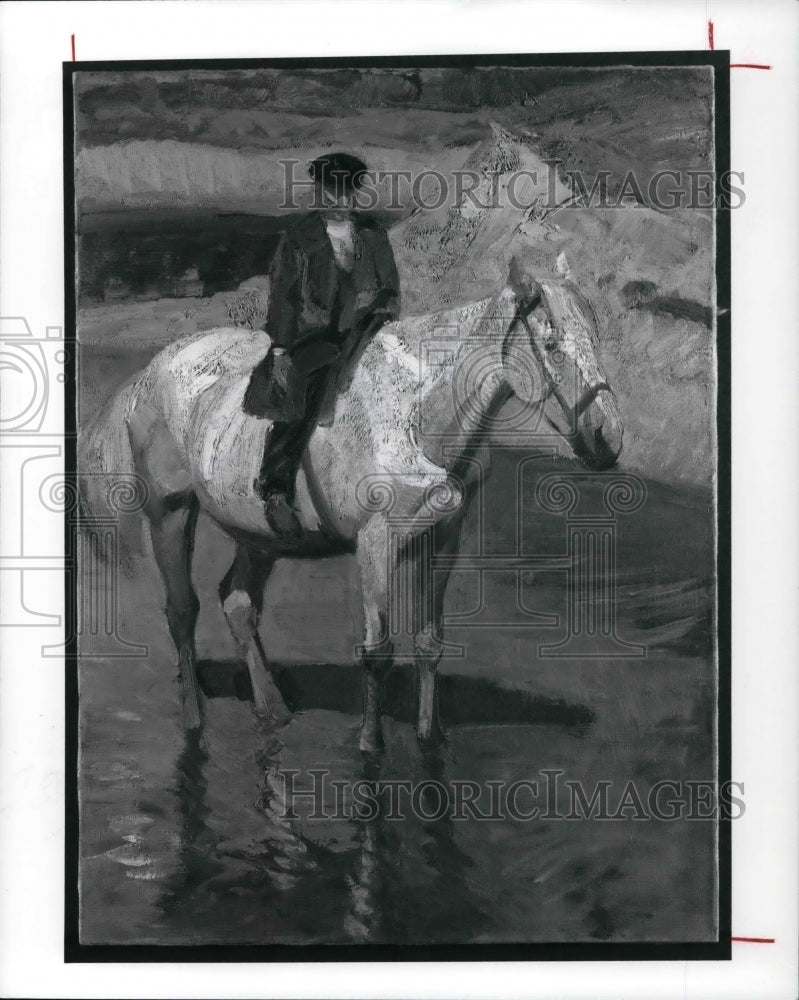 1993 Press Photo The Henry Keller Painting of a traveler - Historic Images