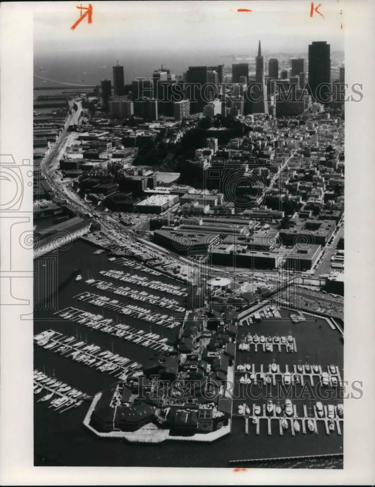 1981, An aerial view of the San Francisco's Pier thirty nine - Historic Images