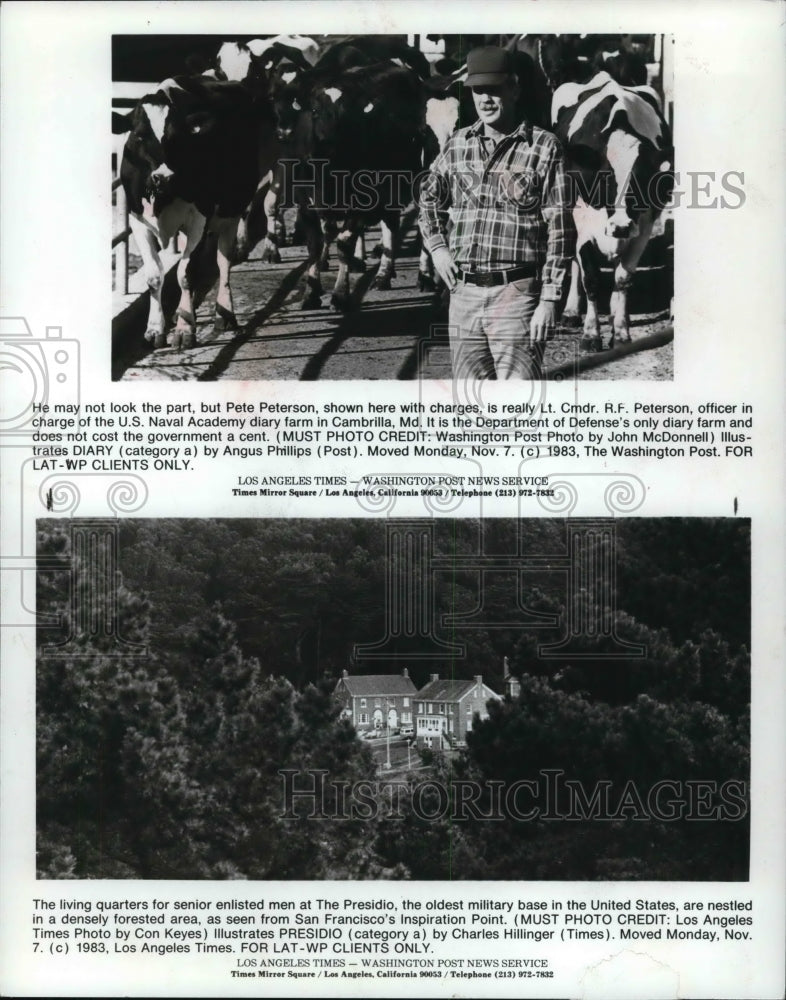 1983 Press Photo Officer in charge of the US Naval Academy, R. F. Peterson - Historic Images
