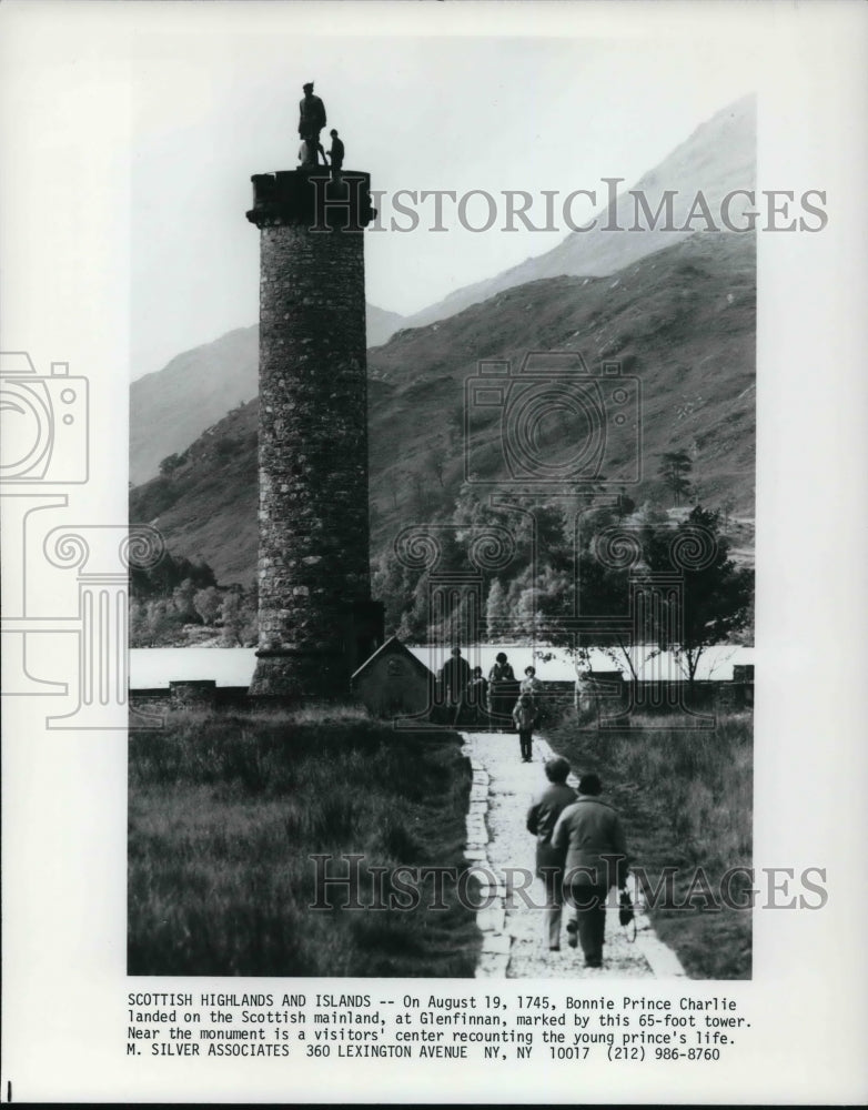 1984 Press Photo Bonnie Prince Charlie klanded on the Scottish mainland - Historic Images