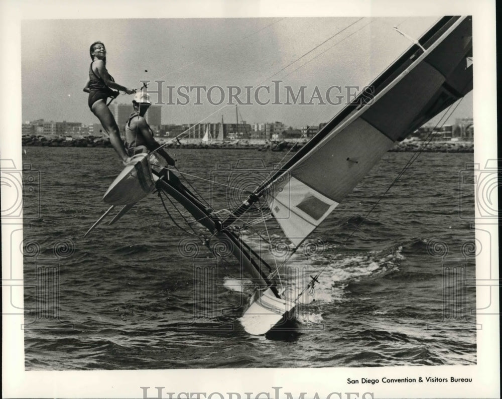 1984 Press Photo San Diego is the place to launch sailing crafts - Historic Images