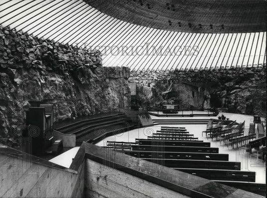 Press Photo The Rock Church in Helsiki, Finland - Historic Images
