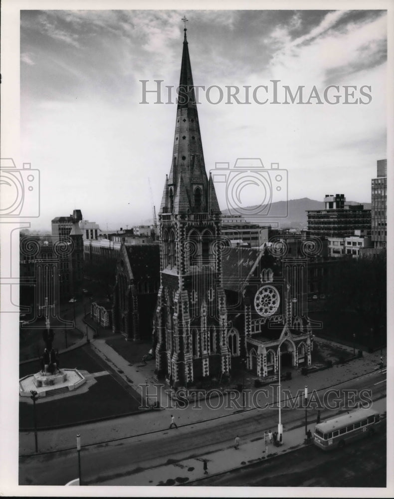 1980 Press Photo Christ Church at the heart of Christchurch in New Zealand - Historic Images