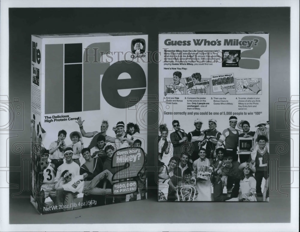 1986 Press Photo Advertising Life High Protein Cereal - Historic Images