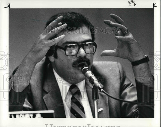 1985 Press Photo George I. Koury Jr Lorain County Commissioner - Historic Images