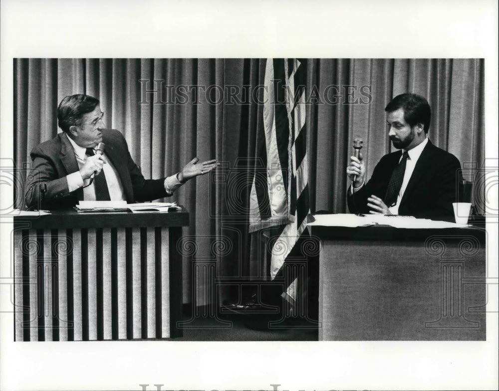 1987 Press Photo Bill Jennings and Deputy Executive Director PBGC - Historic Images