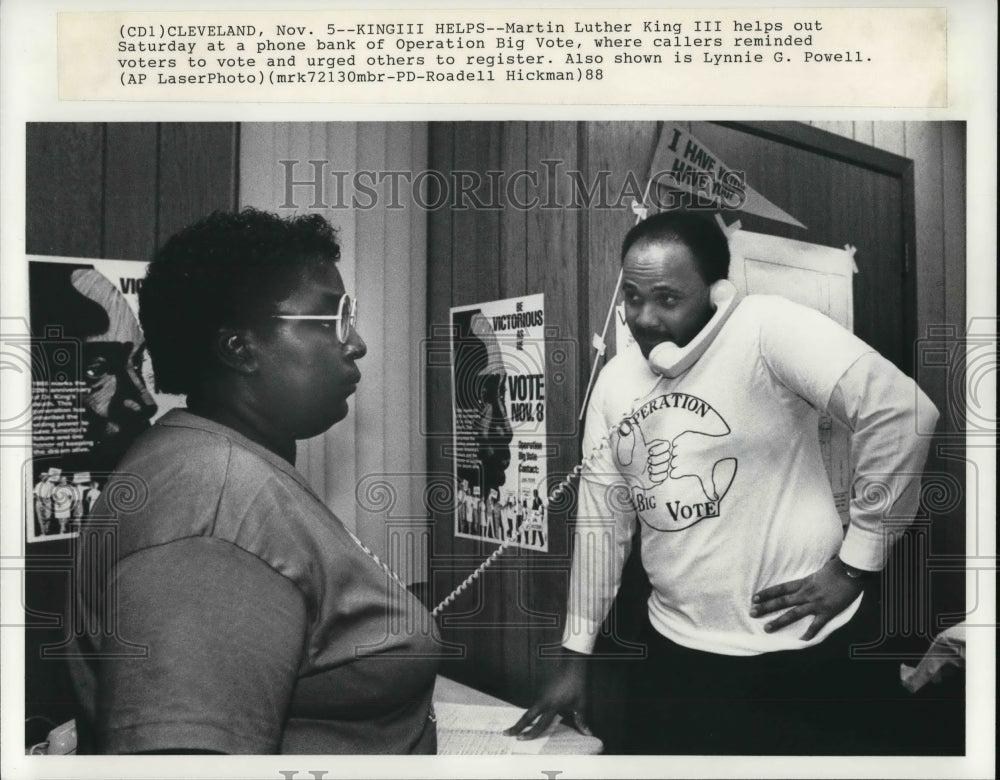 1980 Press Photo Lynnie G. Powell & Martin Luther King III in Cleveland - Historic Images