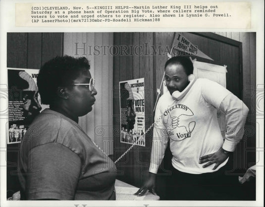 1980 Press Photo Lynnie G. Powell & Martin Luther King III in Cleveland - Historic Images