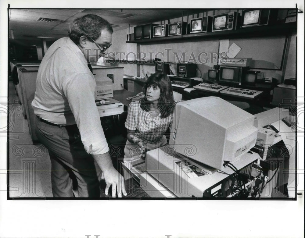 1988, John Ray News Director of TV-5 and Connie Lane Exec. Director - Historic Images