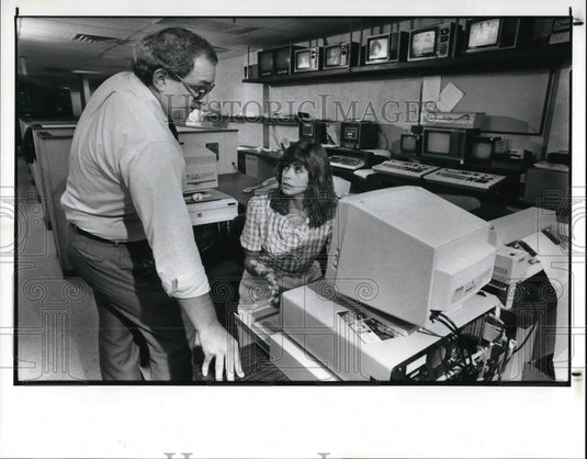 1988, John Ray News Director of TV-5 and Connie Lane Exec. Director - Historic Images
