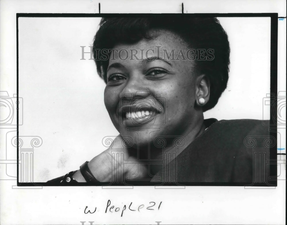 1989 Press Photo Bernice King at Our Lady of Lourdes banquet - Historic Images