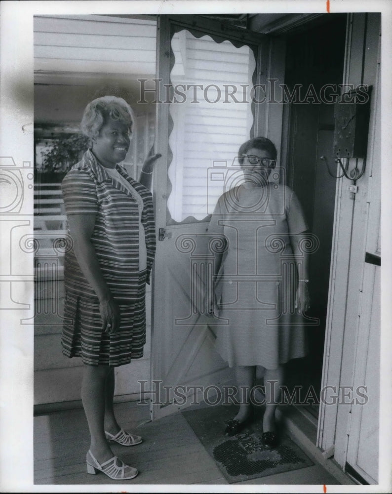 1973, Mrs. Barbara Hossley at Collinwood Elderware Center - Historic Images