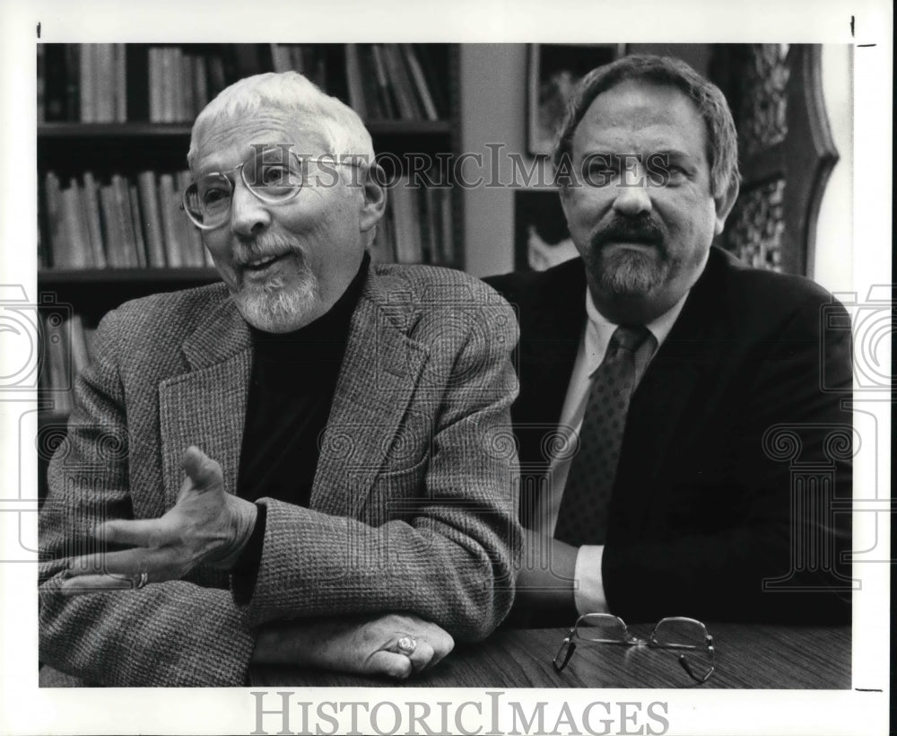 1987 Press Photo Tom Jones and Harvey Schmnidt, Creator of The Fantasticks - Historic Images