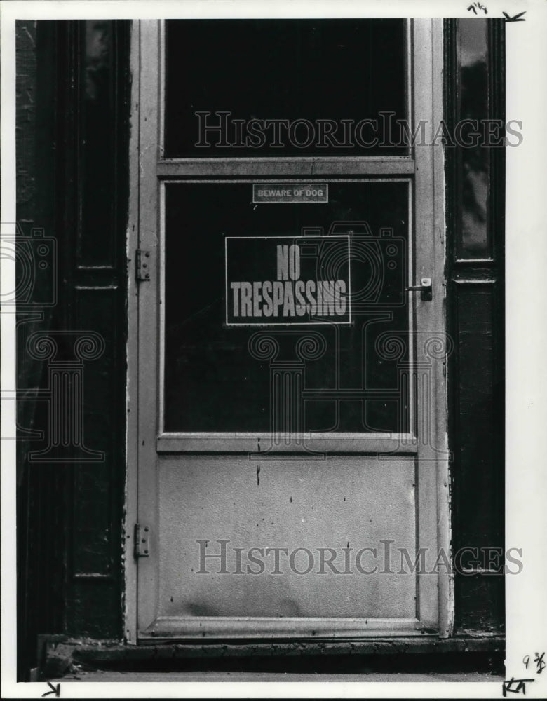 1984 Press Photo Back door of home of Jim Huberty - Historic Images