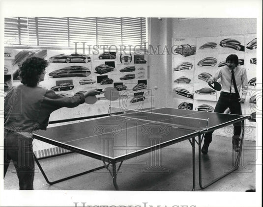 1985 Press Photo Design students Daniels Iafelice and Jeffrey Plantz - Historic Images