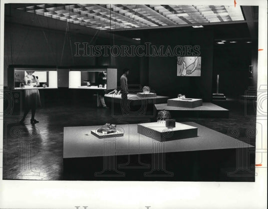 1981 Press Photo Glass Exhibit at Cleveland Institute of Art - Historic Images