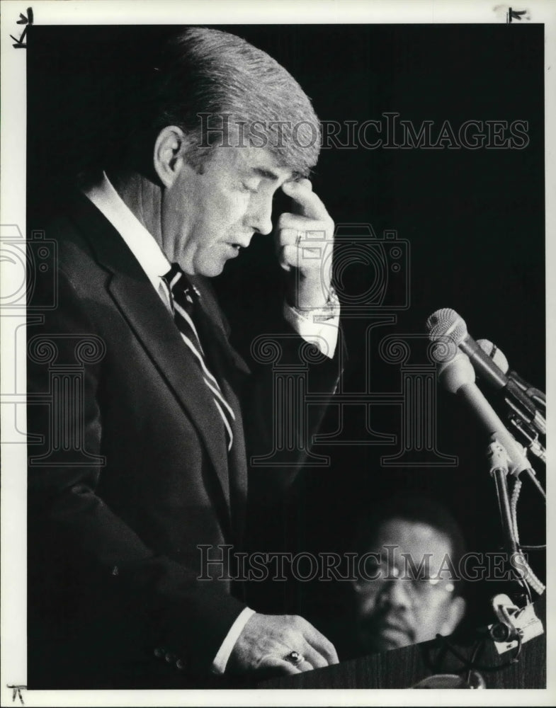 1984 Press Photo Jack Kemp speaks before the NUL as Pres John Jacob listens - Historic Images