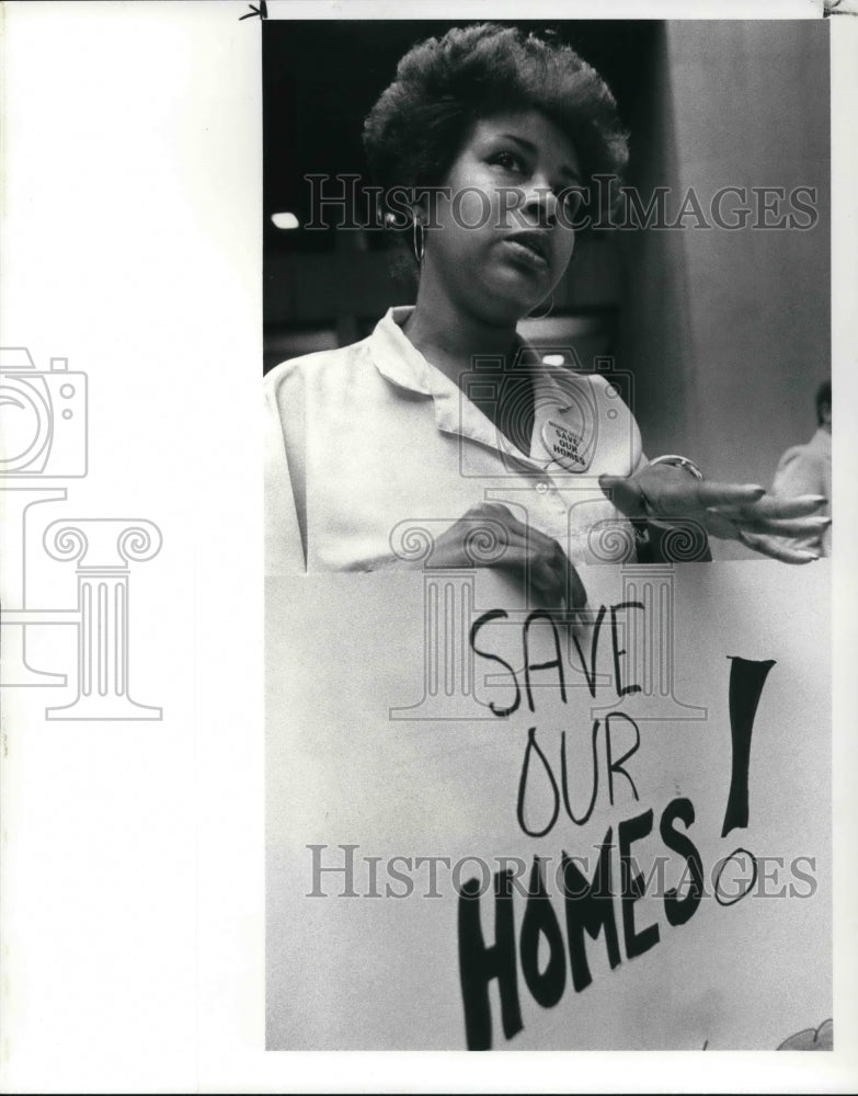 1986 Press Photo Thelma Jolly, Cleveland Council of Unemployed workers member - Historic Images