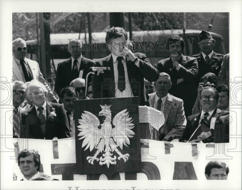 1980 Press Photo Senator Edward M. Kennedy Speaking in Ohio - Historic Images