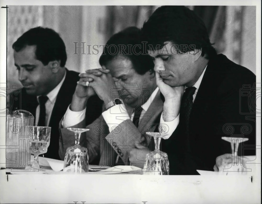 1987 Press Photo Richard Baumgart, Geoffrey Lurie, Walter A. Jones in Court - Historic Images