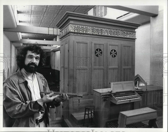 1986 Press Photo Gerhard Hradetzky and Organ at St. Paul's Episcopal Church - Historic Images