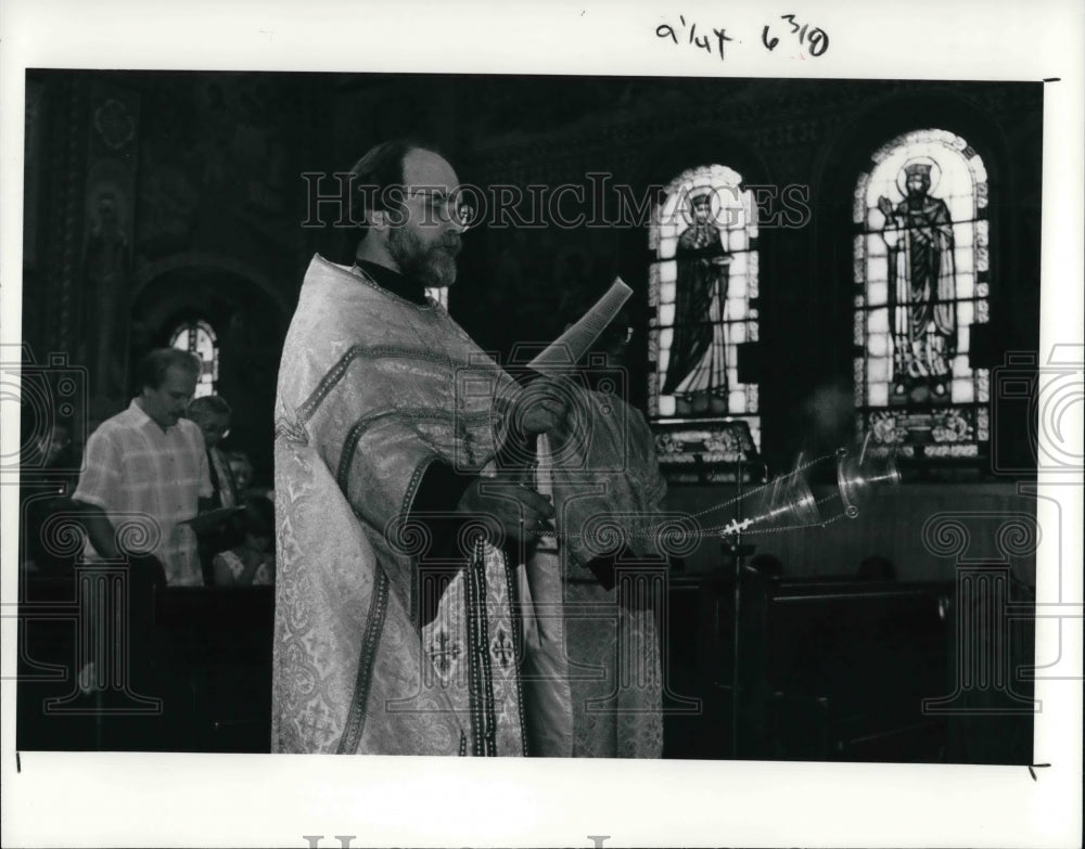 1981, Father Jason R. Kappanadze Uses Censer at St. Theodosius - Historic Images