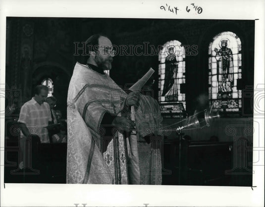 1981, Father Jason R. Kappanadze Uses Censer at St. Theodosius - Historic Images