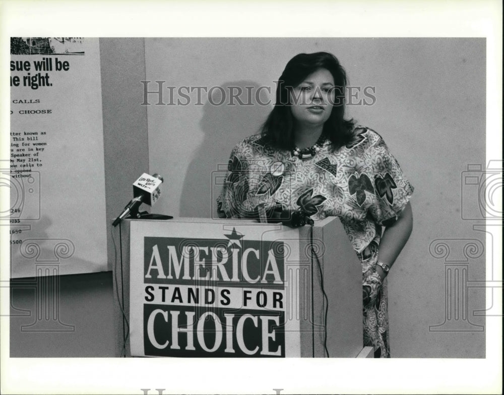 1991 Press Photo Christine Link, A.C.L.U. Freedom of Choice - cva26263 - Historic Images