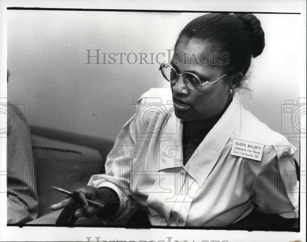 1985 Press Photo Gladys Walcott Candidate for Mayor of South Cleveland - Historic Images