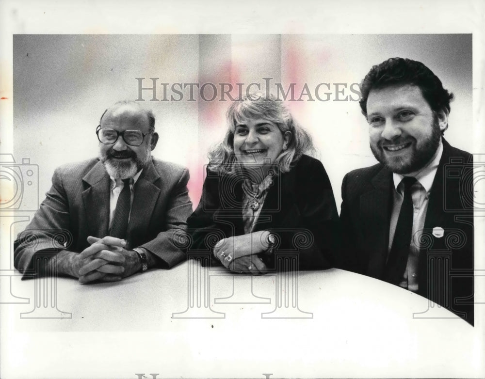 1987 Press Photo Rabbi Alan with Jean Lettofsky and David Ariel - Historic Images