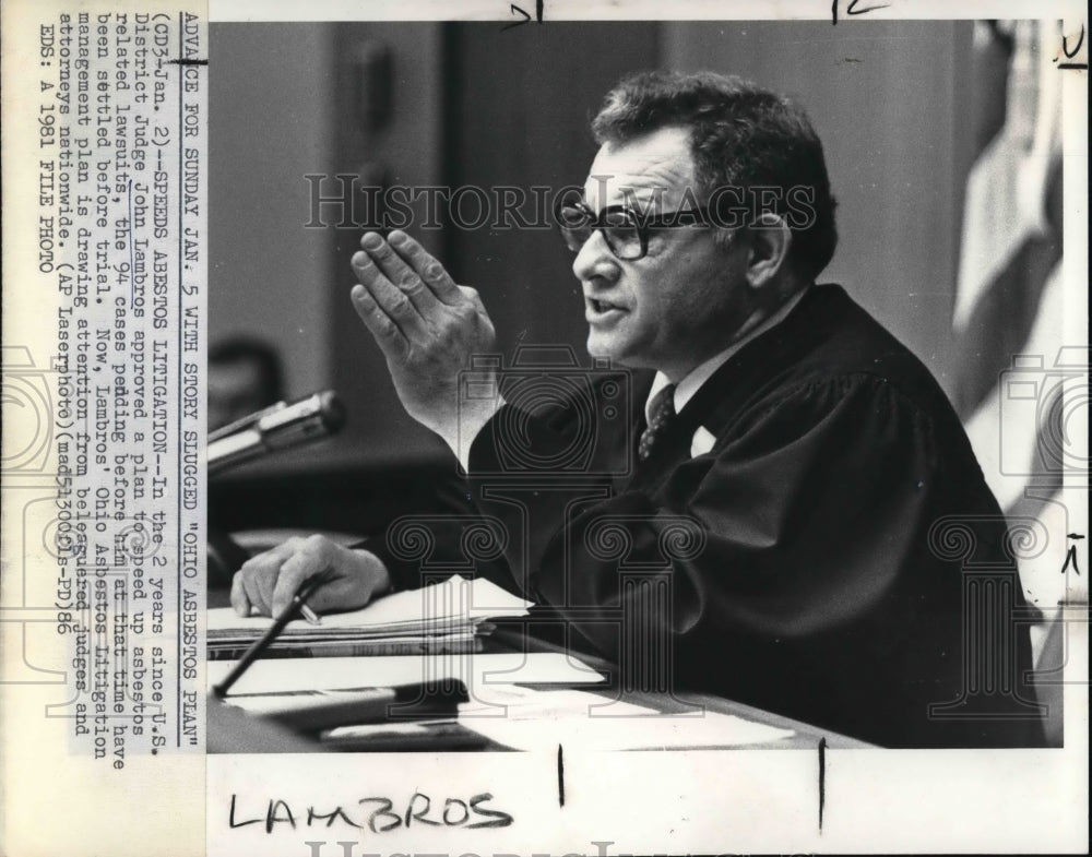 1981 Press Photo Judge Thomas D. Lambros - Historic Images