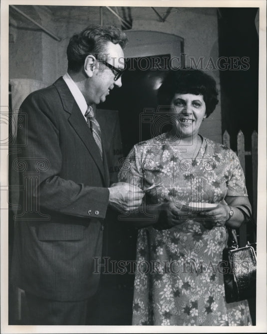 1971, Ralph Perk & wife at voting place - Historic Images