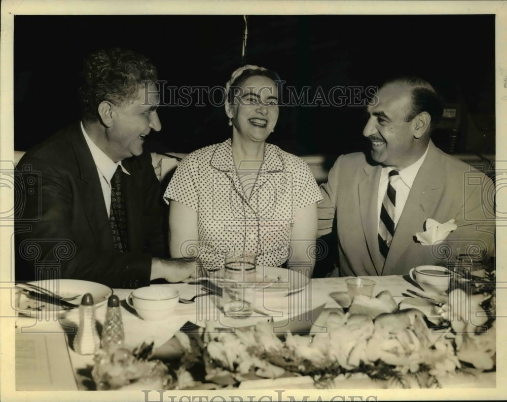 1956 Press Photo Gov. Frank Lausche, Princess Ileano &amp; Mayor Anthony Celebrezze - Historic Images