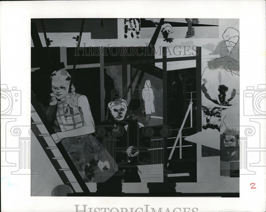 1971 Press Photo The Walter Lippmann oil on canvas by Ronald B. Kitaj - Historic Images