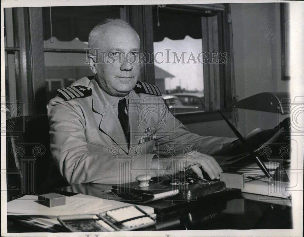 1944, Captain Charles E. Reordan, Key West Florida commandant - Historic Images