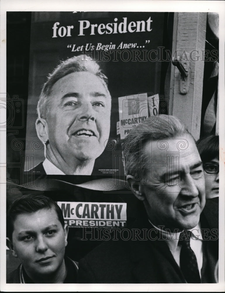 1968 Press Photo Senator Eugene McCarthy in a presidential campaign - Historic Images