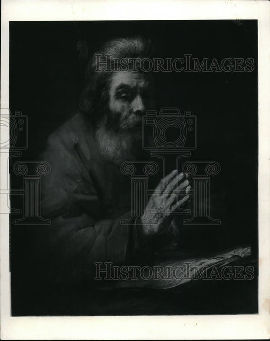 1967 Press Photo Old Man Praying dated 1661 by Rembrant Harmensz Van Rijn - Historic Images