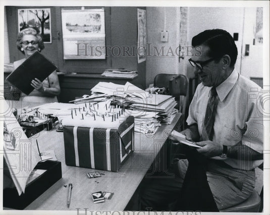 1971, John W. Rees & Kayz Slood celebrate their birthday - Historic Images
