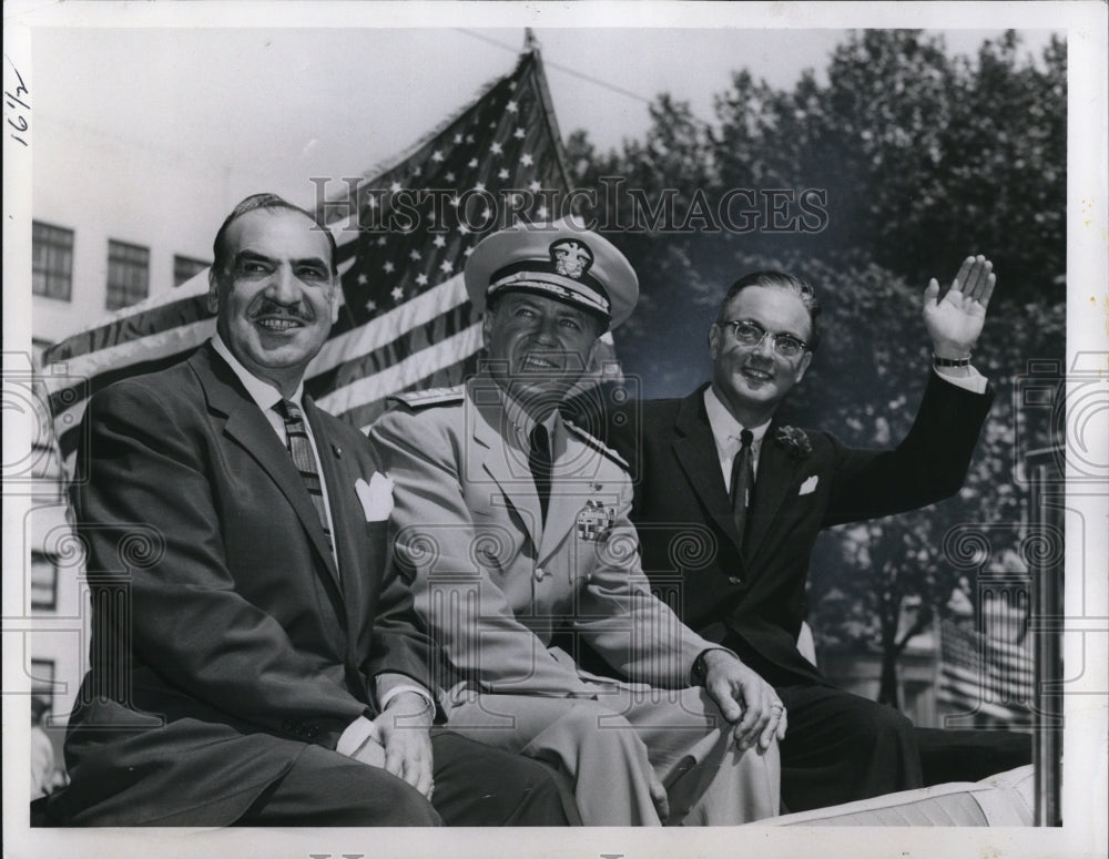 1957, Major Celebrezze, Rear admiral McClean and Congressman Mushall - Historic Images