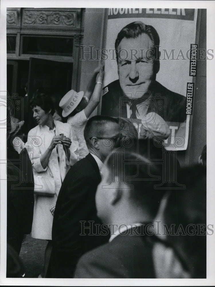 1968 Press Photo Scene from the campaign rally of Ronald Reagan in Cleveland - Historic Images