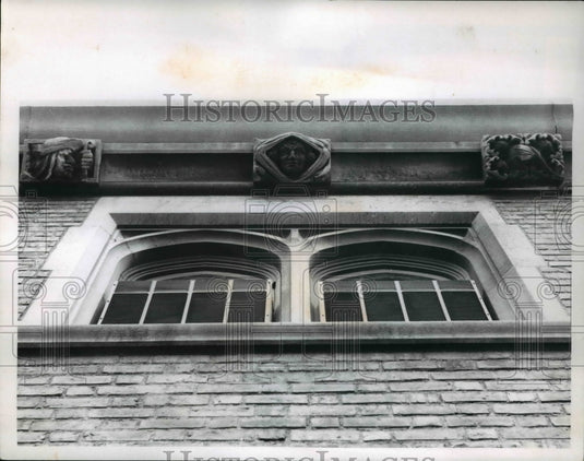 1967 Press Photo Cornice carvings in limestone at Samuel Mather's house-Historic Images