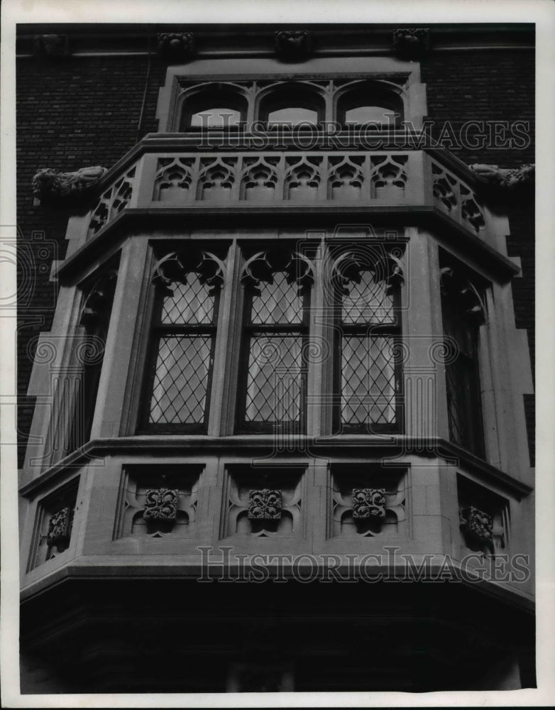 1967 Press Photo Indiana limestone with dark brown brick at Samuel Mather House - Historic Images