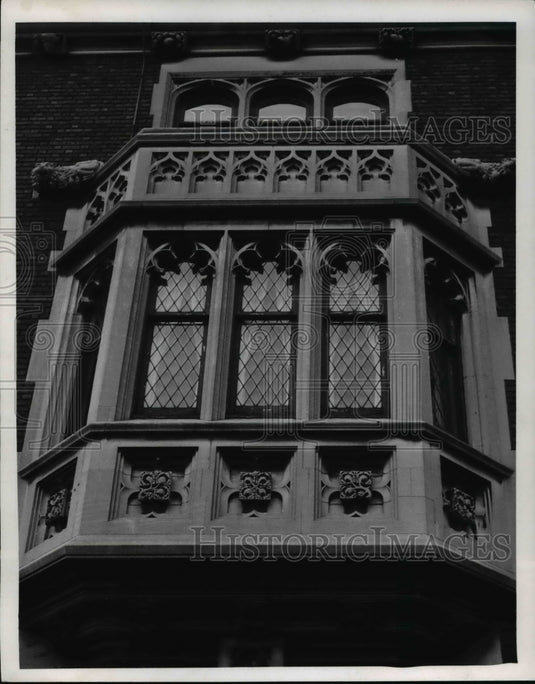 1967 Press Photo Indiana limestone with dark brown brick at Samuel Mather House - Historic Images