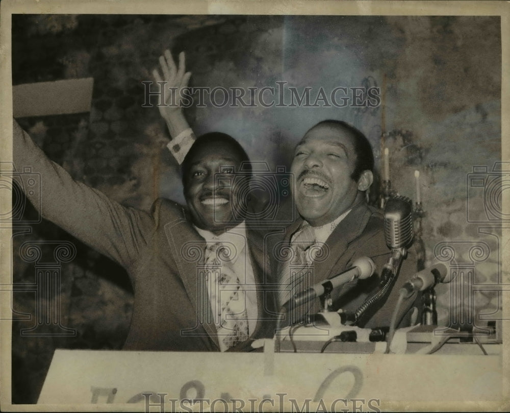 1971 Arnold Pinkney happy with Carl Stokes  - Historic Images