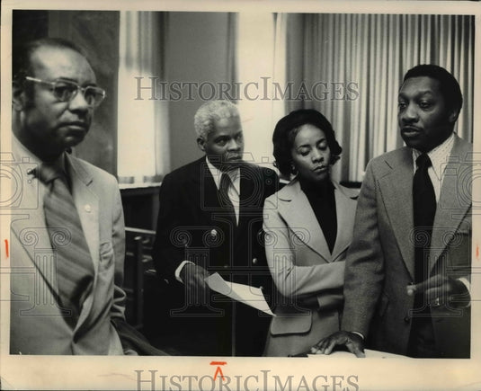 1972 Press Photo C.J McLin, Walter Burks & Mrs & Mrs Arnold Pinkney campaign-Historic Images